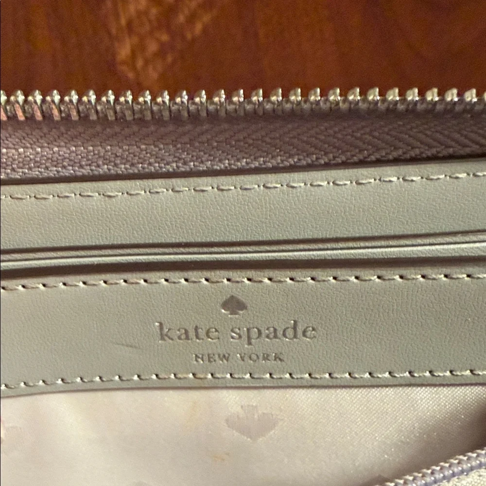 Kate Spade New York Gray Pebbled Leather Zip Around Wallet